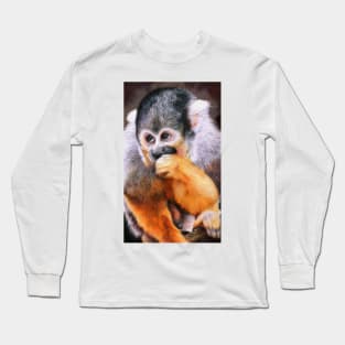 Speak No Evil monkey drawing Long Sleeve T-Shirt